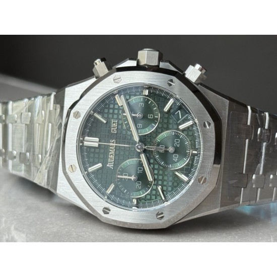 Audemars Piguet-Royal Oak Chronograph 26240 41mm SS/SS Green Dial DDF DD4401 1:1 Super Clone (SW Dial)