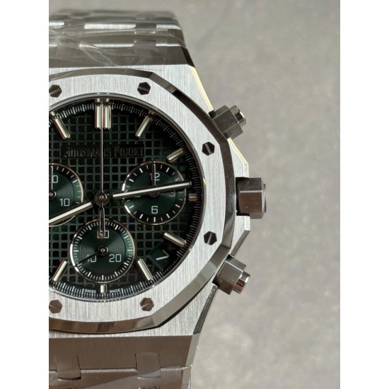 Audemars Piguet-Royal Oak Chronograph 26240 41mm SS/SS Green Dial DDF DD4401 1:1 Super Clone (SW Dial)