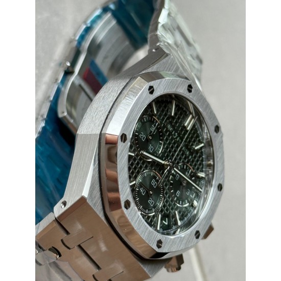 Audemars Piguet-Royal Oak Chronograph 26240 41mm SS/SS Green Dial DDF DD4401 1:1 Super Clone (SW Dial)