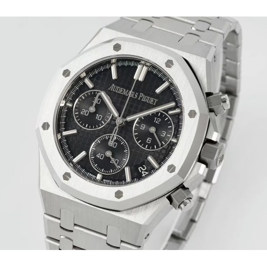 Audemars Piguet-Royal Oak Chronograph 26240 41mm SS/SS Black Dial DDF DD4401 1:1 Super Clone (SW Dial)