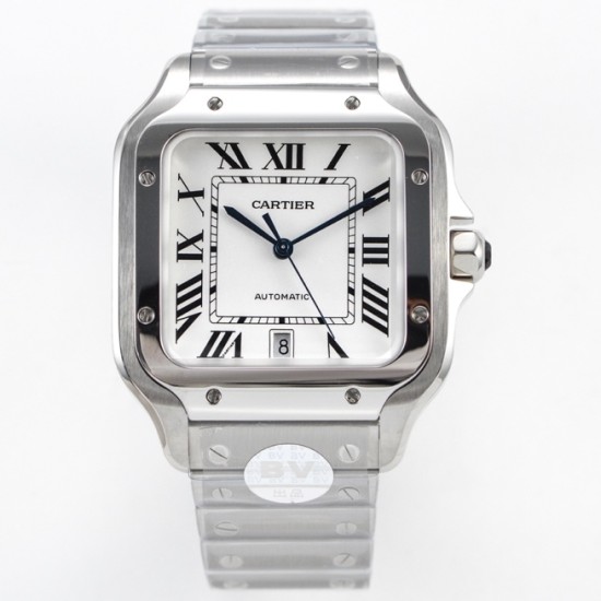 Cartier-Santos De Cartier 2018 Mens XL 40mm SS/SS White Dial BVF MY9019