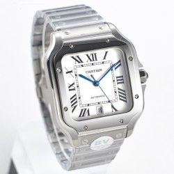 Cartier-Santos De Cartier 2018 Mens XL 40mm SS/SS White Dial BVF MY9019
