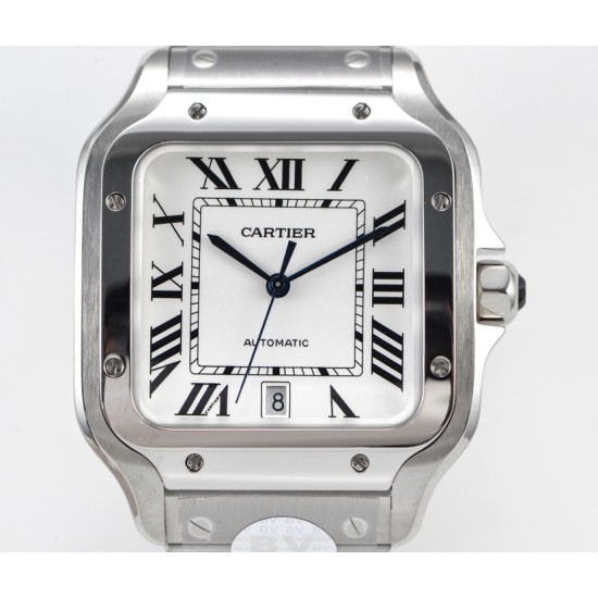 Cartier-Santos De Cartier 2018 Mens XL 40mm SS/SS White Dial BVF MY9019