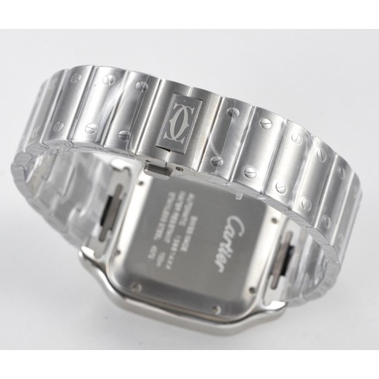 Cartier-Santos De Cartier 2018 Mens XL 40mm SS/SS White Dial BVF MY9019