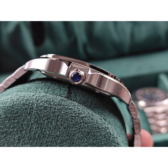 Cartier-Santos De Cartier 2018 Mens XL 40mm SS/SS White Dial BVF MY9019