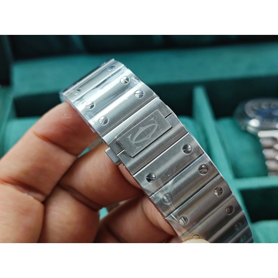 Cartier-Santos De Cartier 2018 Mens XL 40mm SS/SS White Dial BVF MY9019