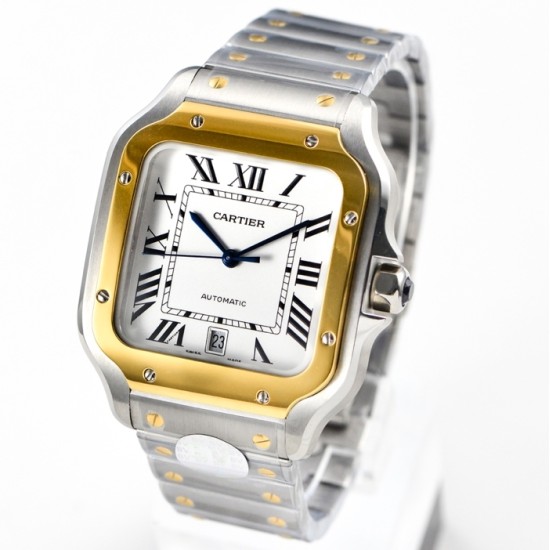 Cartier-Santos De Cartier 2018 Mens XL 40mm YG/SS White Dial BVF MY9019