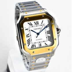 Cartier-Santos De Cartier 2018 Mens XL 40mm YG/SS White Dial BVF MY9019