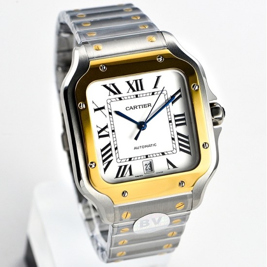 Cartier-Santos De Cartier 2018 Mens XL 40mm YG/SS White Dial BVF MY9019