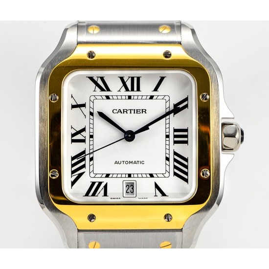 Cartier-Santos De Cartier 2018 Mens XL 40mm YG/SS White Dial BVF MY9019