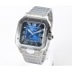 Cartier-Santos De Cartier 2018 Mens XL 40mm SS/SS Blue BVF MY9019