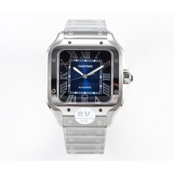 Cartier-Santos De Cartier 2018 Mens XL 40mm SS/SS Blue BVF MY9019