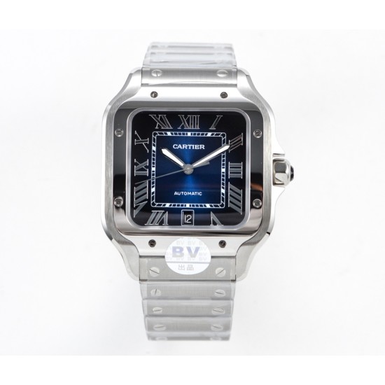 Cartier-Santos De Cartier 2018 Mens XL 40mm SS/SS Blue BVF MY9019