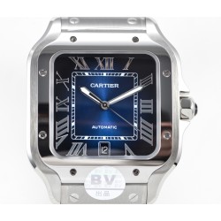 Cartier-Santos De Cartier 2018 Mens XL 40mm SS/SS Blue BVF MY9019