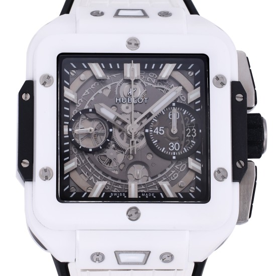 Hublot-Square Bang Unico 42mm White Cer/RU Skeleton Dial BBF HUB1280A