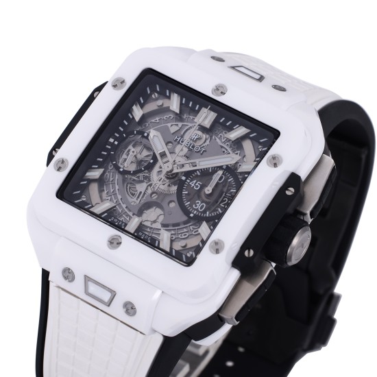 Hublot-Square Bang Unico 42mm White Cer/RU Skeleton Dial BBF HUB1280A