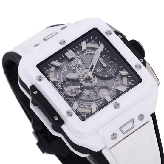 Hublot-Square Bang Unico 42mm White Cer/RU Skeleton Dial BBF HUB1280A