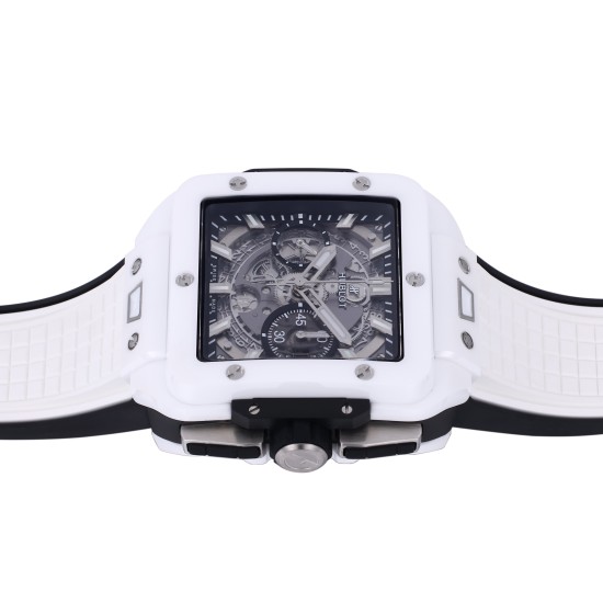 Hublot-Square Bang Unico 42mm White Cer/RU Skeleton Dial BBF HUB1280A