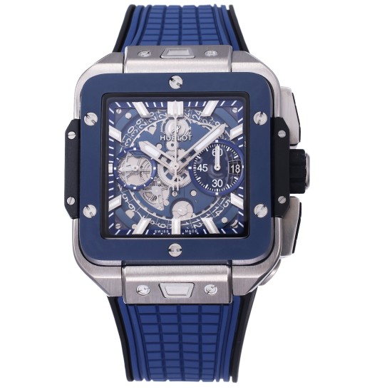 Hublot-Square Bang Unico 42mm Cer Ti/RU Blue Skeleton Dial BBF HUB1280A