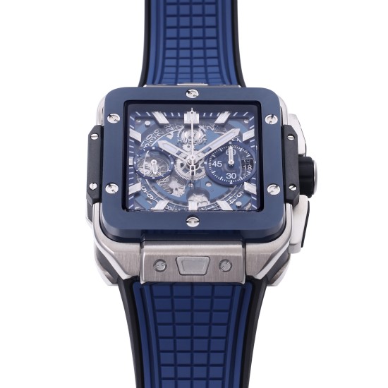 Hublot-Square Bang Unico 42mm Cer Ti/RU Blue Skeleton Dial BBF HUB1280A