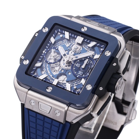 Hublot-Square Bang Unico 42mm Cer Ti/RU Blue Skeleton Dial BBF HUB1280A