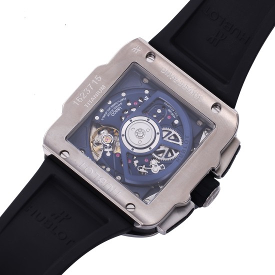 Hublot-Square Bang Unico 42mm Cer Ti/RU Blue Skeleton Dial BBF HUB1280A