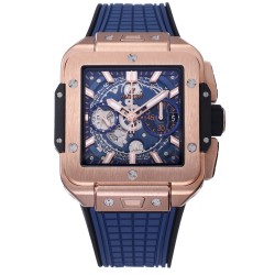 Hublot-Square Bang Unico 42mm RG/RU Blue Skeleton Dial BBF HUB1280A