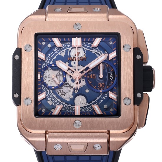 Hublot-Square Bang Unico 42mm RG/RU Blue Skeleton Dial BBF HUB1280A