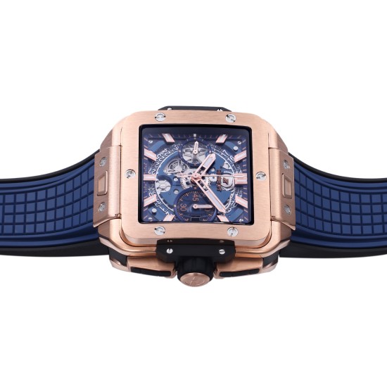 Hublot-Square Bang Unico 42mm RG/RU Blue Skeleton Dial BBF HUB1280A