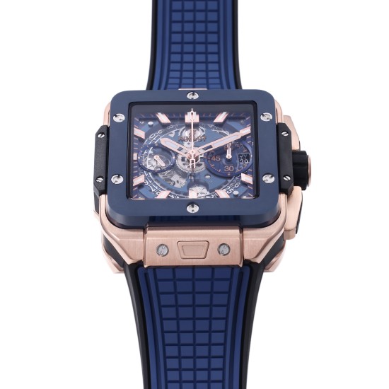 Hublot-Square Bang Unico 42mm Cer RG/RU Blue Skeleton Dial BBF HUB1280A