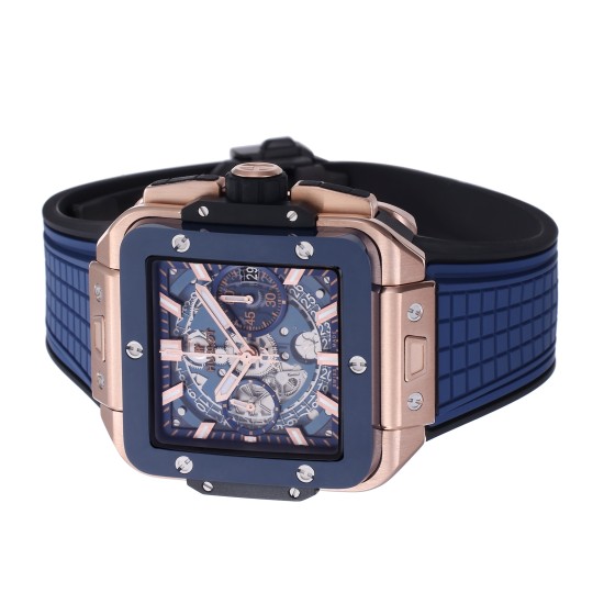 Hublot-Square Bang Unico 42mm Cer RG/RU Blue Skeleton Dial BBF HUB1280A