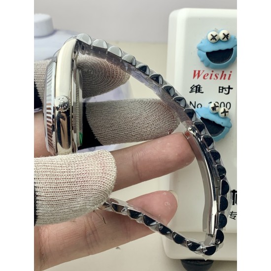 Rolex-DayDate 228239 40mm SS/SS Green/Rmn PPM VR3255 1:1 Super Clone Ultimate Version(Gain Weight)