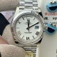Rolex-DayDate 228239 40mm SS/SS White/Rmn PPM VR3255 1:1 Super Clone Ultimate Version(Gain Weight)