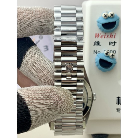 Rolex-DayDate 228239 40mm SS/SS White/Rmn PPM VR3255 1:1 Super Clone Ultimate Version(Gain Weight)