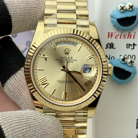 Rolex-DayDate 228238 40mm YG/YG Gold/Rmn PPM VR3255 1:1 Super Clone Ultimate Version(Gain Weight)