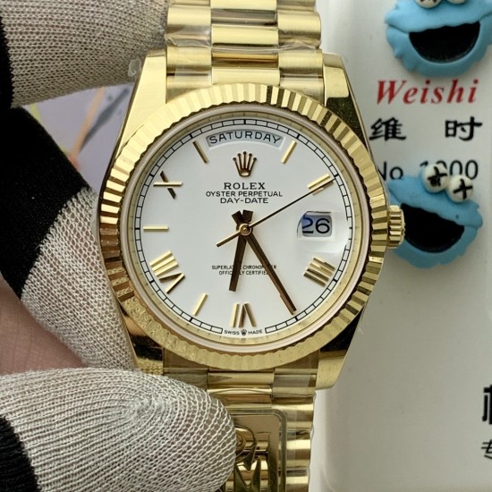 Rolex-DayDate 228238 40mm YG/YG White/Rmn PPM VR3255 1:1 Super Clone Ultimate Version(Gain Weight)