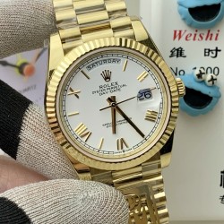 Rolex-DayDate 228238 40mm YG/YG White/Rmn PPM VR3255 1:1 Super Clone Ultimate Version(Gain Weight)