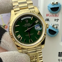 Rolex-DayDate 228238 40mm YG/YG Green/Rmn PPM VR3255 1:1 Super Clone Ultimate Version(Gain Weight)