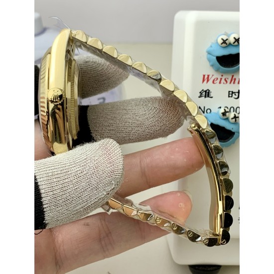 Rolex-DayDate 228238 40mm YG/YG Black Textured/Stk PPM VR3255 1:1 Super Clone Ultimate Version(Gain Weight)