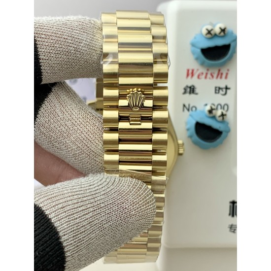 Rolex-DayDate 228238 40mm YG/YG Black Textured/Stk PPM VR3255 1:1 Super Clone Ultimate Version(Gain Weight)