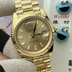 Rolex-DayDate 228238 40mm YG/YG Gold/Stk PPM VR3255 1:1 Super Clone Ultimate Version(Gain Weight)