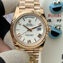Rolex-DayDate 228238 40mm RG/RG White/Rmn PPM VR3255 1:1 Super Clone Ultimate Version(Gain Weight)
