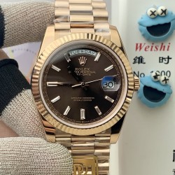 Rolex-DayDate 228238 40mm RG/RG Brown/Stick PPM VR3255 1:1 Super Clone Ultimate Version(Gain Weight)