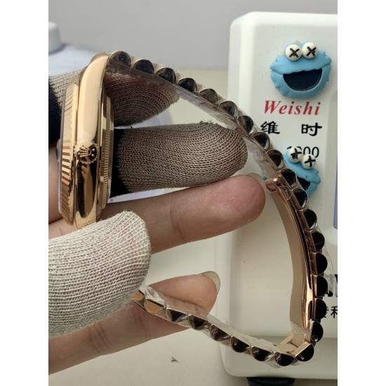 Rolex-DayDate 228238 40mm RG/RG Ombre Black/Rmn PPM VR3255 1:1 Super Clone Ultimate Version(Gain Weight)