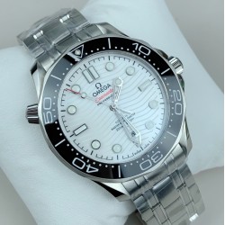 Omega-Seamaster Diver 300M 42mm SS/SS Black Ceramic White Dial VSF VS8800 1:1 Super Clone V4