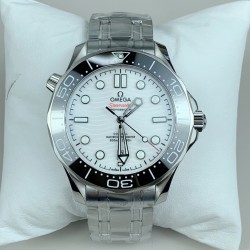 Omega-Seamaster Diver 300M 42mm SS/SS Black Ceramic White Dial VSF VS8800 1:1 Super Clone V4