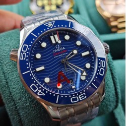 Omega-Seamaster Diver 300M 42mm SS/SS Blue Ceramic Blue Dial VSF VS8800 1:1 Super Clone V4