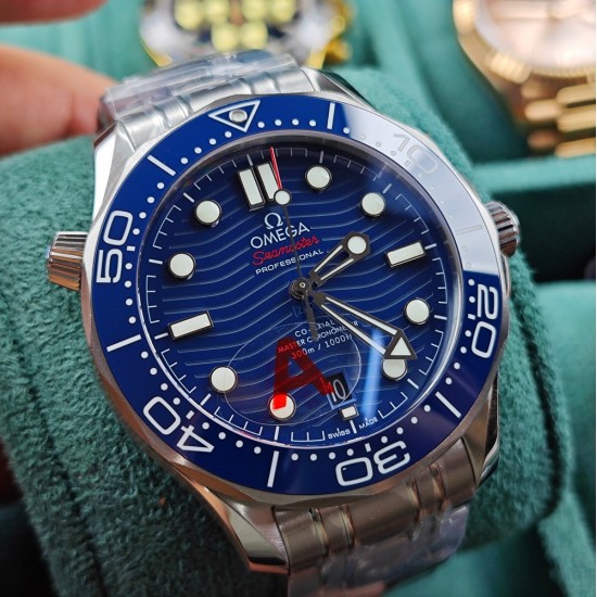 Omega-Seamaster Diver 300M 42mm SS/SS Blue Ceramic Blue Dial VSF VS8800 1:1 Super Clone V4