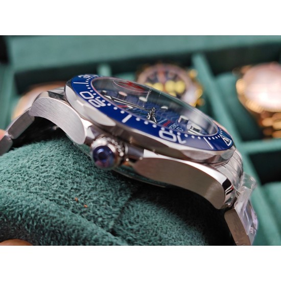 Omega-Seamaster Diver 300M 42mm SS/SS Blue Ceramic Blue Dial VSF VS8800 1:1 Super Clone V4
