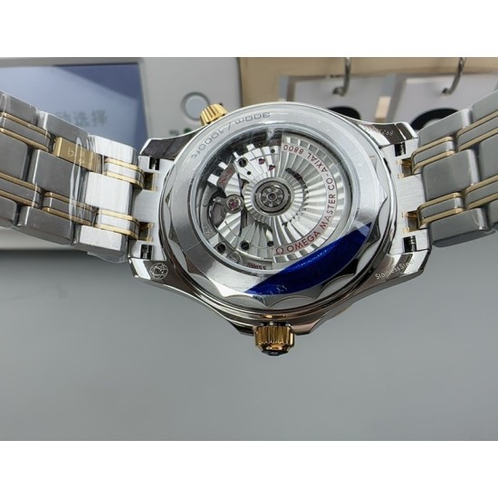 Omega-Seamaster Diver 300M 42mm YG/SS Black Ceramic Black Dial VSF VS8800 1:1 Super Clone V4